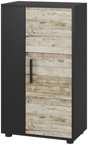 Kommode Berno Schwarz/Sandeiche 50.1 x 87.3 cm mit 2 Fächern Vicco