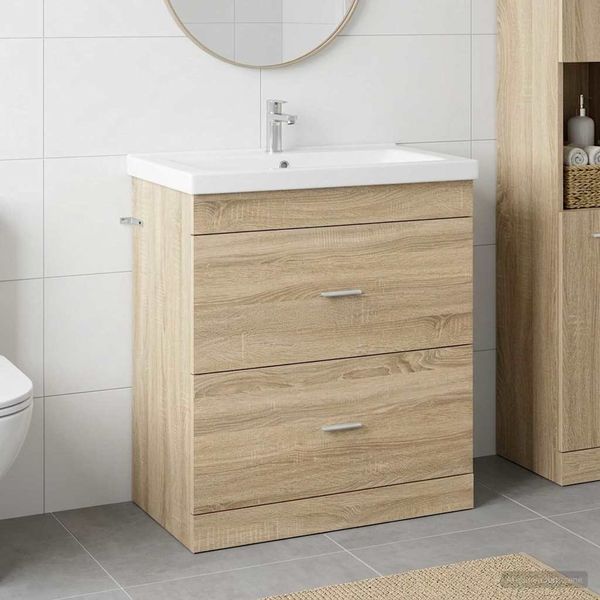 vidaXL Badunterschrank Sonoma-Eiche 78,5 x 37,5 x 81 cm Holzwerkstoff 890714