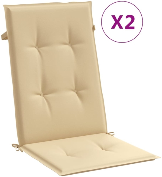 vidaXL Hochlehner-Auflagen 2 Stk. Melange Beige 120x50x4 cm Stoff 4002421