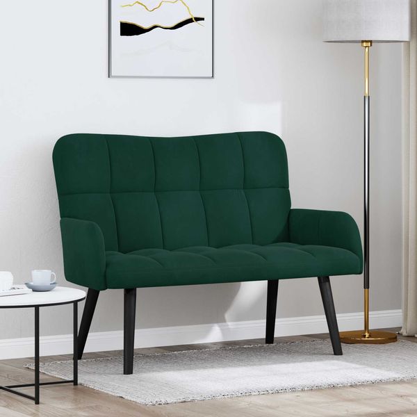 vidaXL Zweisitzer Sofa Dunkelgrün 115 x 61 x 87 cm Samt 42028942