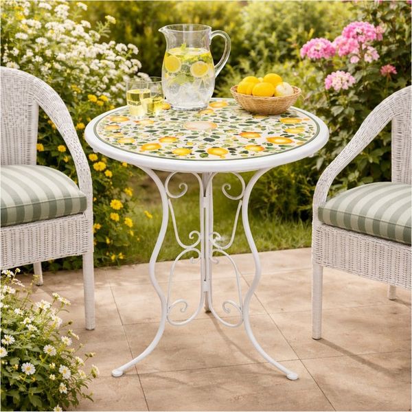 HTI-Living Gartentisch Gartentisch Menton Weiß (Stück, 1-St, 1 Gartentisch)