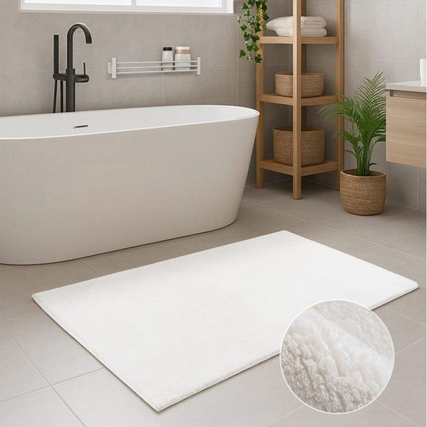 Carpet City Badematte PURE500, Badteppich uni, Höhe 16 mm, rutschhemmend beschichtet, schnell trocknend, Polyester, Teppich Badezimmer, Badvorleger, Anti-Rutsch, Waschbar, Duschmatte
