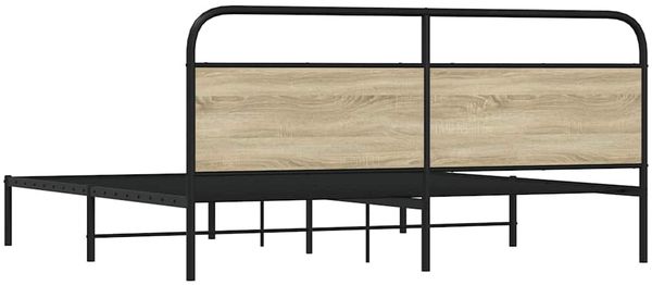 vidaXL Metallbett ohne Matratze Sonoma-Eiche 193x203 cm 3318645 Bild 6