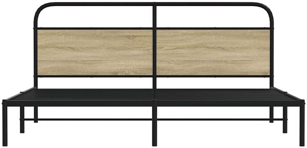 vidaXL Metallbett ohne Matratze Sonoma-Eiche 193x203 cm 3318645 Bild 4