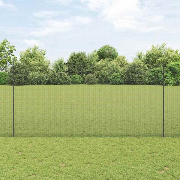 vidaXL Zaun mit Pfosten Grau 3336609