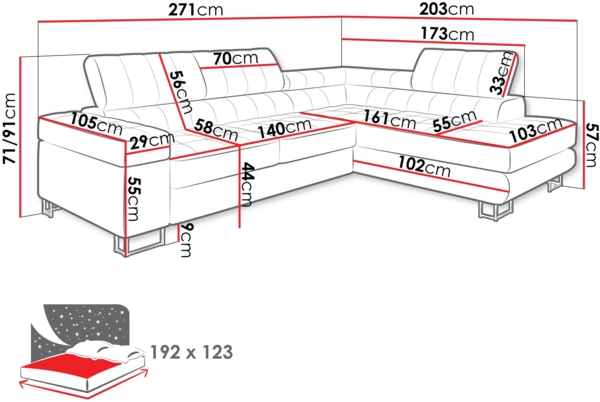 Ecksofa Laris Premium (Farbe: Corbett 08, Seite: Links) Bild 6