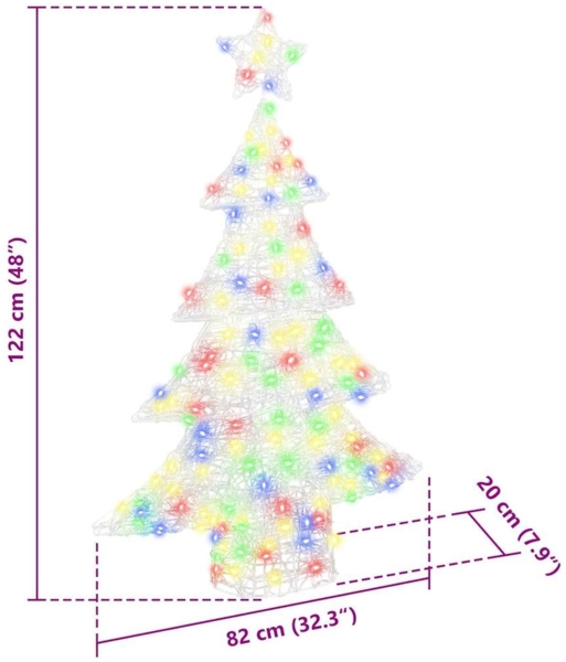vidaXL Weihnachtsbaum mit 100 LEDs Mehrfarbig 120 cm Acryl 42018976 Bild 7