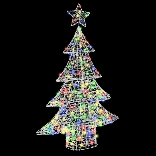 vidaXL Weihnachtsbaum mit 100 LEDs Mehrfarbig 120 cm Acryl 42018976 Bild 2