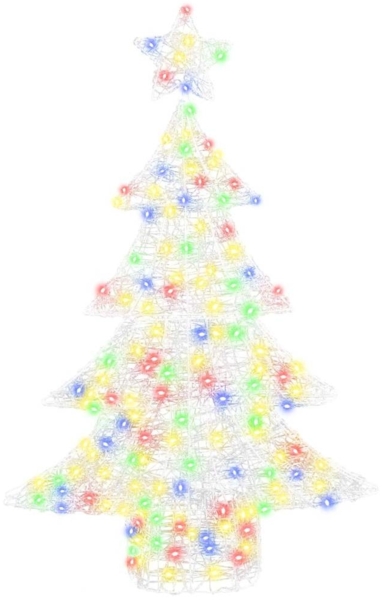 vidaXL Weihnachtsbaum mit 100 LEDs Mehrfarbig 120 cm Acryl 42018976 Bild 1