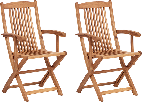 Gartenstuhl 2er Set MAUI II Akazienholz Heller Holzfarbton
