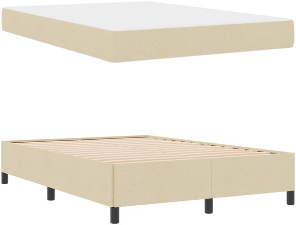 vidaXL Boxspringbett Creme 160 x 200 cm Stoff 3398876 Bild 5