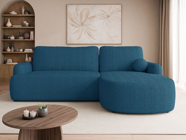 Ecksofa Loridu Cord (Farbe: Poso 05, Seite: Rechts)