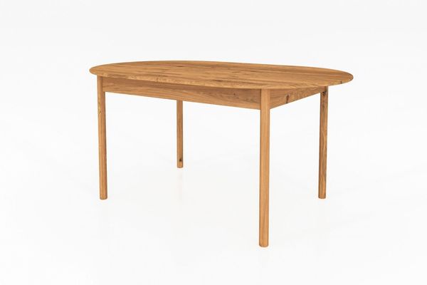 Esstisch Zola oval aus Wildeiche massiv 90x200 mit 2 Verlängerungen bis 290 cm