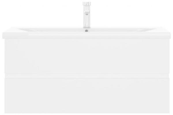 vidaXL Waschbeckenunterschrank mit Einbaubecken Weiß Spanplatte [3071657] Bild 5