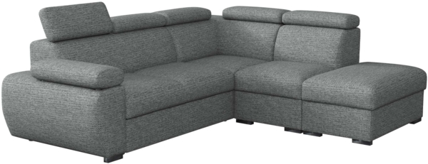 Ecksofa Boston 2RR1P mit Einstellbare Kopfstützen (Farbe: Aragon 93, Seite: Rechts 2R+R+1P(65)+PUFAP)