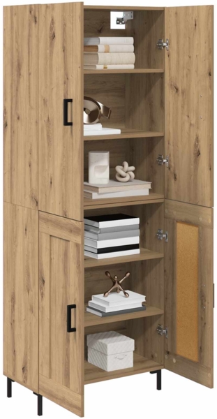vidaXL Highboard Artisan-Eiche 69,5 x 34 x 180 cm Holzwerkstoff 3415863 Bild 2