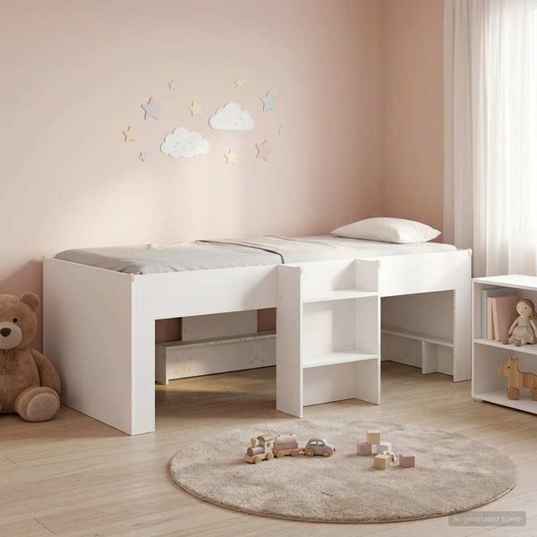 vidaXL Hochbett für Kinder 2 pcs Weiß 98,5 x 200 cm Holzwerkstoff 3422563