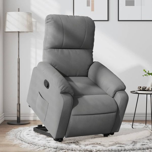 vidaXL Relaxsessel mit Aufstehhilfe Dunkelgrau Mikrofasergewebe 3204931