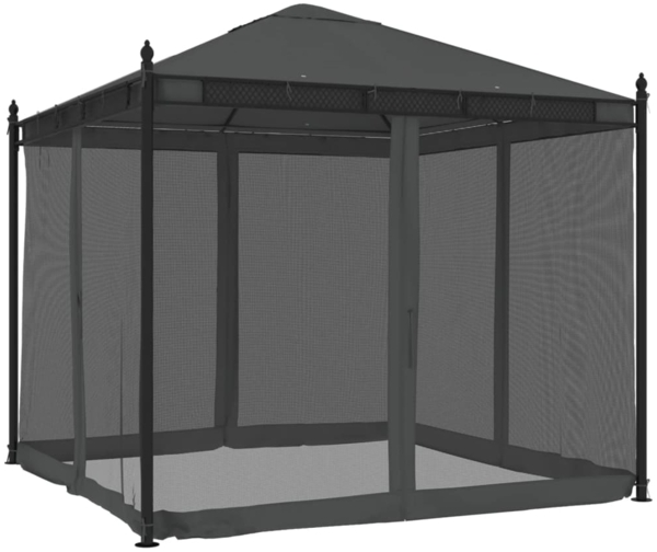 vidaXL Pavillon mit Netzwänden Anthrazit 2,93x2,93 m Stahl 368435
