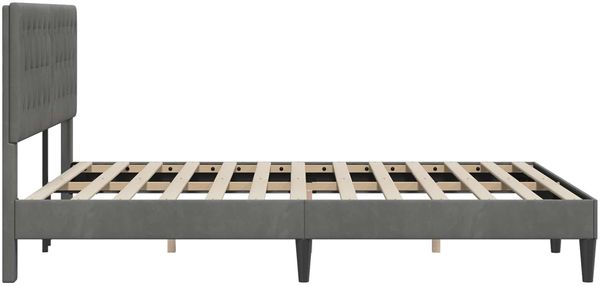 vidaXL Bettrahmen mit Kopfteil Dunkelgrau 120 x 200 cm Samt 42027656 Bild 5