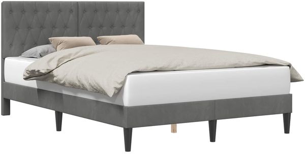 vidaXL Bettrahmen mit Kopfteil Dunkelgrau 120 x 200 cm Samt 42027656 Bild 2