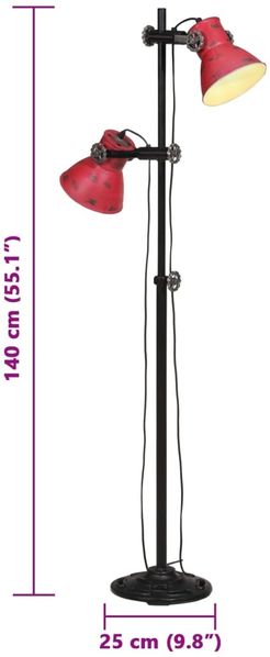 vidaXL Stehleuchte 25 W Rot 25x25x90/140 cm E27 371847 Bild 11