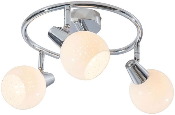 LED Deckenleuchte, Metall, Chrom, Kristalle, D 25 cm