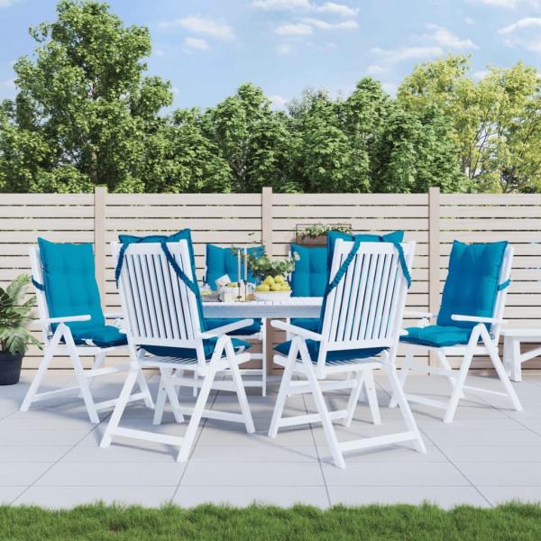 vidaXL Hochlehner-Auflagen 6 Stk. Hellblau Oxford-Gewebe 377616