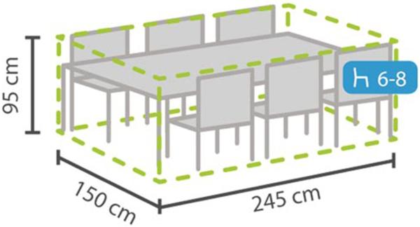 Wetterfeste Schutzhülle Abdeckung rechteckig für Garten Lounge Set, 245x150x95cm