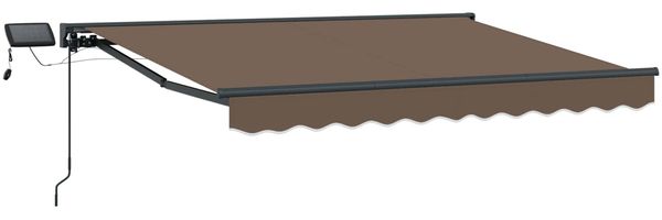 vidaXL Manueller Markisenrahmen mit LEDs Taupe 5 x 3 m 3426398 Bild 2