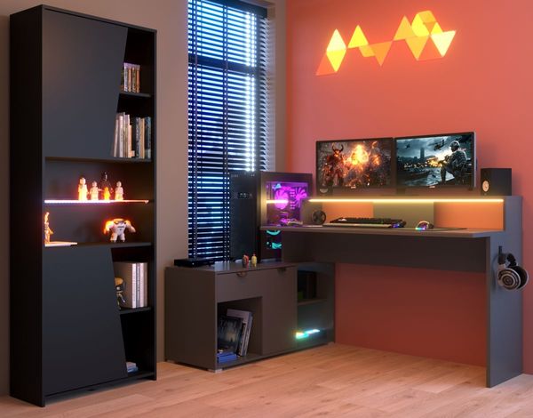 Parisot Work Gaming Set in schwarz und grau mit LED