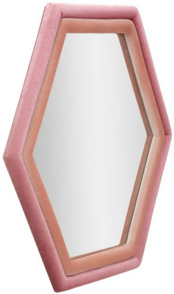 Dmora Spiegel Balla, Spiegel mit Rahmen, Wanddekorationsartikel, Spiegeldekoration, 75x4 h80 cm, Rosa Bild 4