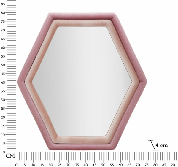 Dmora Spiegel Balla, Spiegel mit Rahmen, Wanddekorationsartikel, Spiegeldekoration, 75x4 h80 cm, Rosa Bild 3