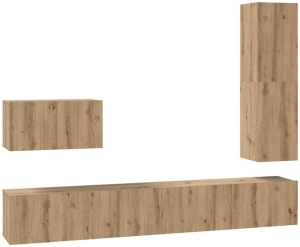 vidaXL TV-Schrankset mit Schubladen 4 pcs Artisan-Eiche Holzwerkstoff 3393329
