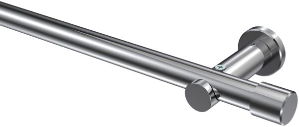 Gardinenstangen-Set Platon Santo 100 cm, 1-läufig (ohne Ringe), 20 mm Ø Chrom