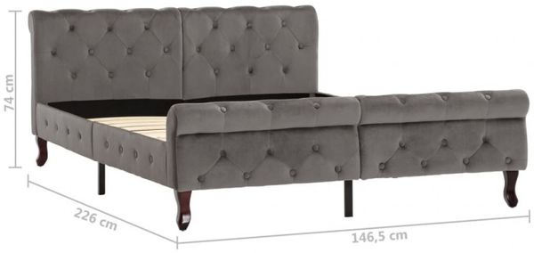 vidaXL Bettgestell Grau Samt 140 x 200 cm 288560 Bild 14