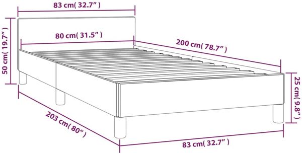 vidaXL Bettgestell ohne Matratze Dunkelblau 80x200 cm Samt 347541 Bild 9