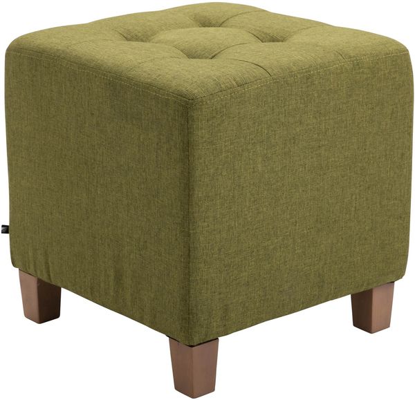 Sitzhocker CELIS - Stoff Grün 45x45x46 cm | Hocker Schlafzimmer Polsterhocker Wohnzimmer Sitzbank Esszimmer