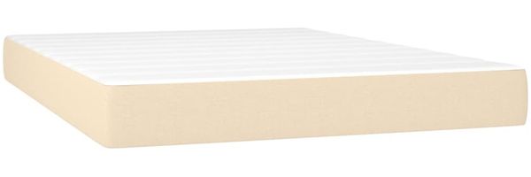 vidaXL Boxspringbett mit Matratze Creme 140x190 cm Stoff 3142334 Bild 5