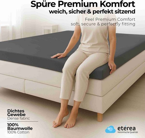 etérea Himmlische Qualität Spannbettlaken etérea Comfort Jersey Topper Spannbettlaken, Jersey, Gummizug: rundum, (1 Stück)