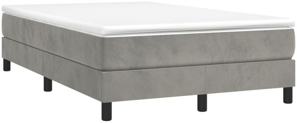 vidaXL Boxspringbett mit Matratze Hellgrau 120x190 cm Samt 3269677 Bild 2