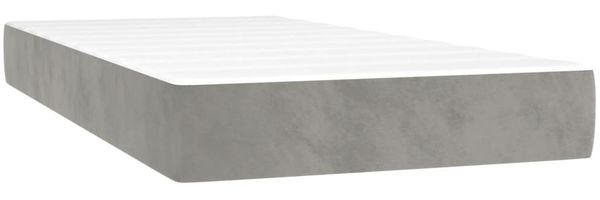 vidaXL Boxspringbett mit Matratze Hellgrau 120x190 cm Samt 3269677 Bild 5
