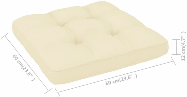 Palettensofa-Kissen Creme 60 x 60 x 12 cm Bild 4