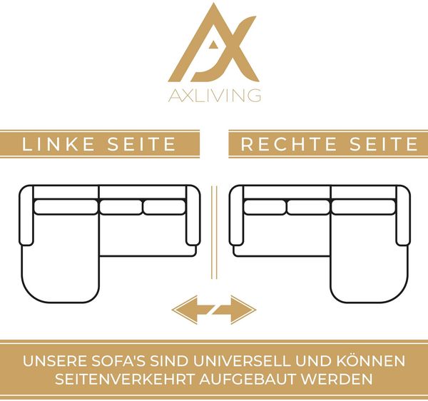 AX LIVING Eck Couch Klein Climpy 242 cm – Stilvolles Design in Anthrazit Bild 6