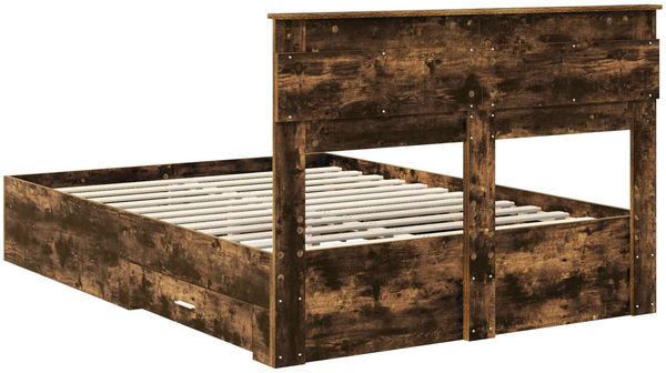 vidaXL Bettrahmen Geräucherte Eiche 150 x 200 cm Holzwerkstoff 3409977 Bild 10