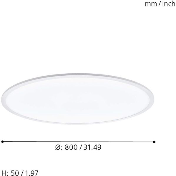EGLO connect LED Deckenleuchte SARSINA-C Panel, Smart Home Deckenlampe, Material: Aluminium, Kunststoff, Farbe: Weiß, Ø 80 cm, inkl. Fernbedienung, dimmbar, Weißtöne und Farben einstellbar Bild 7