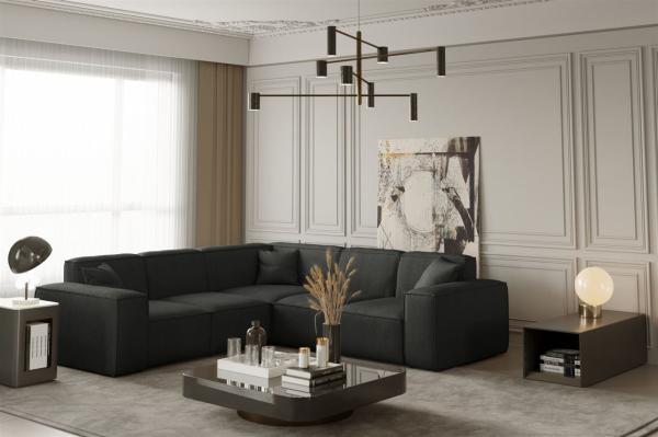 Ecksofa Designersofa CELES in Stoff Scala Anthrazit Seite Universal