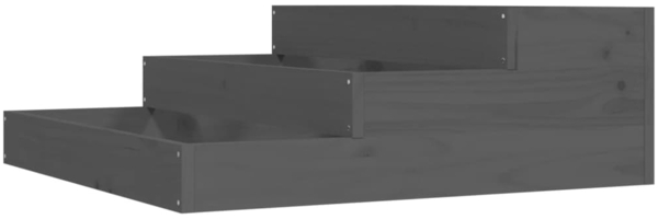 vidaXL Pflanzkübel Grau 78x78x27 cm Massivholz Kiefer 823908