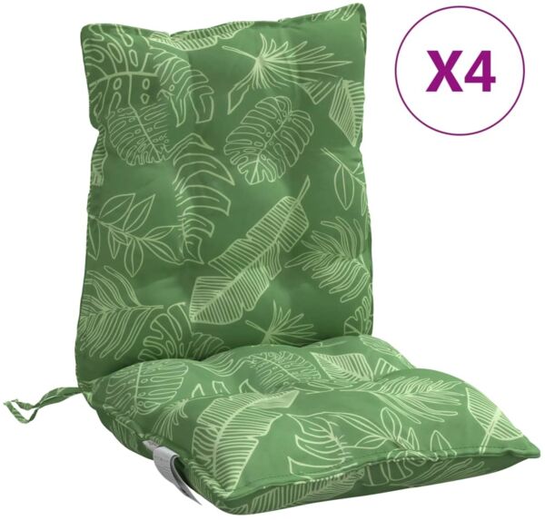 vidaXL Niedriglehner-Auflagen 4 Stk. Blattmuster Oxford-Gewebe 377729 Bild 2
