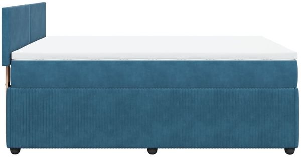 vidaXL Boxspringbett mit Matratze Blau 140x200 cm Samt 3290056 Bild 7